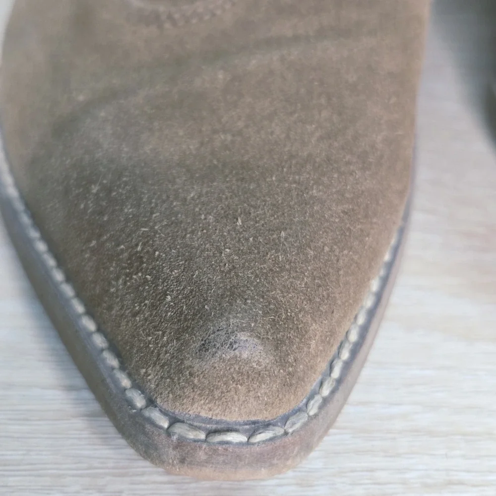 Sam Edelman Winona Western Booties Hazelnut Brown Suede Pointed‎ Toe Ankle Boots